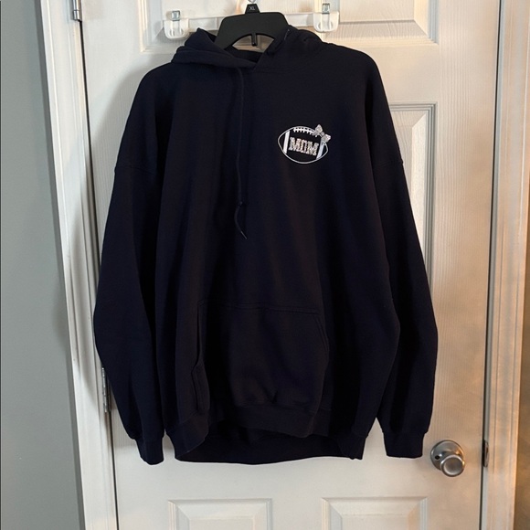 Gildan Other - Gildan Navy Blue Football MOM Graphic Hoodie